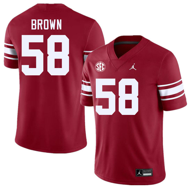 Men #58 Spencer Brown Oklahoma Sooners 2024 SEC Conference College Football Jerseys-Throwback